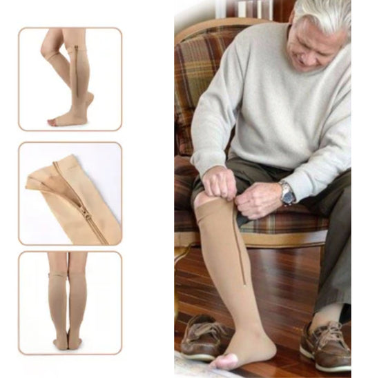 Medias De Compresión Zip Sox Beige S/M