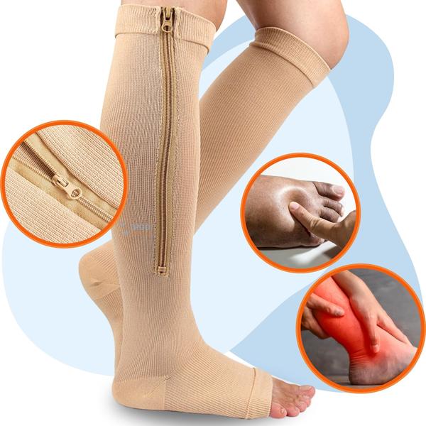 Medias De Compresión Zip Sox Beige S/M