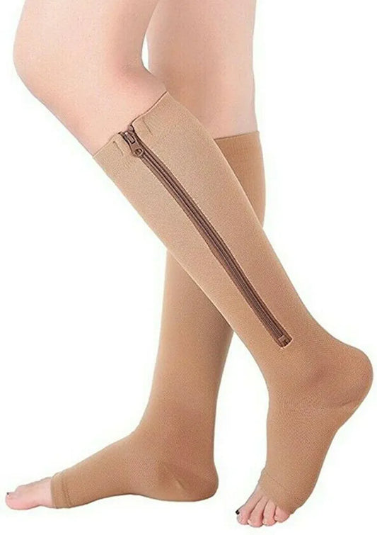 Medias De Compresión Zip Sox Beige S/M